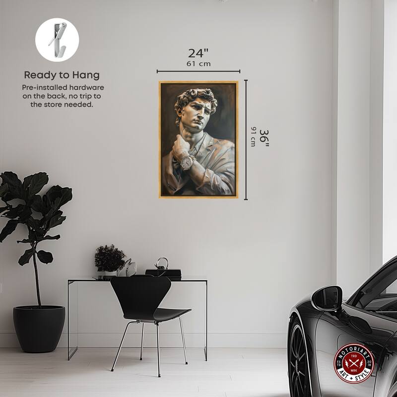 Notoriart Classy Sculpture Framed Men Style 1 Piece Canvas Wall Art
