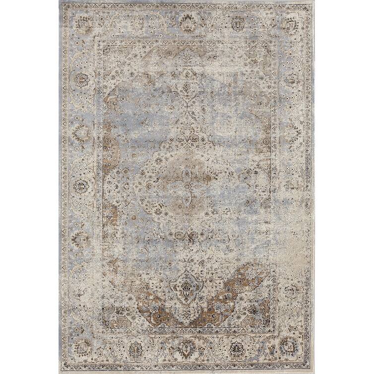 Antique Collection Traditional Area Rug - 3'9'' X 5'9'' - Light Blue