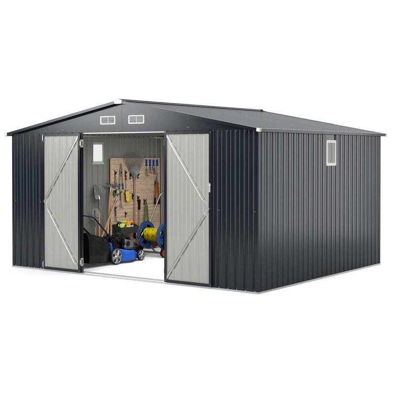 Costway 12 x 9.8 FT Outdoor Storage Shed All-Weather & Rustproof - See Details