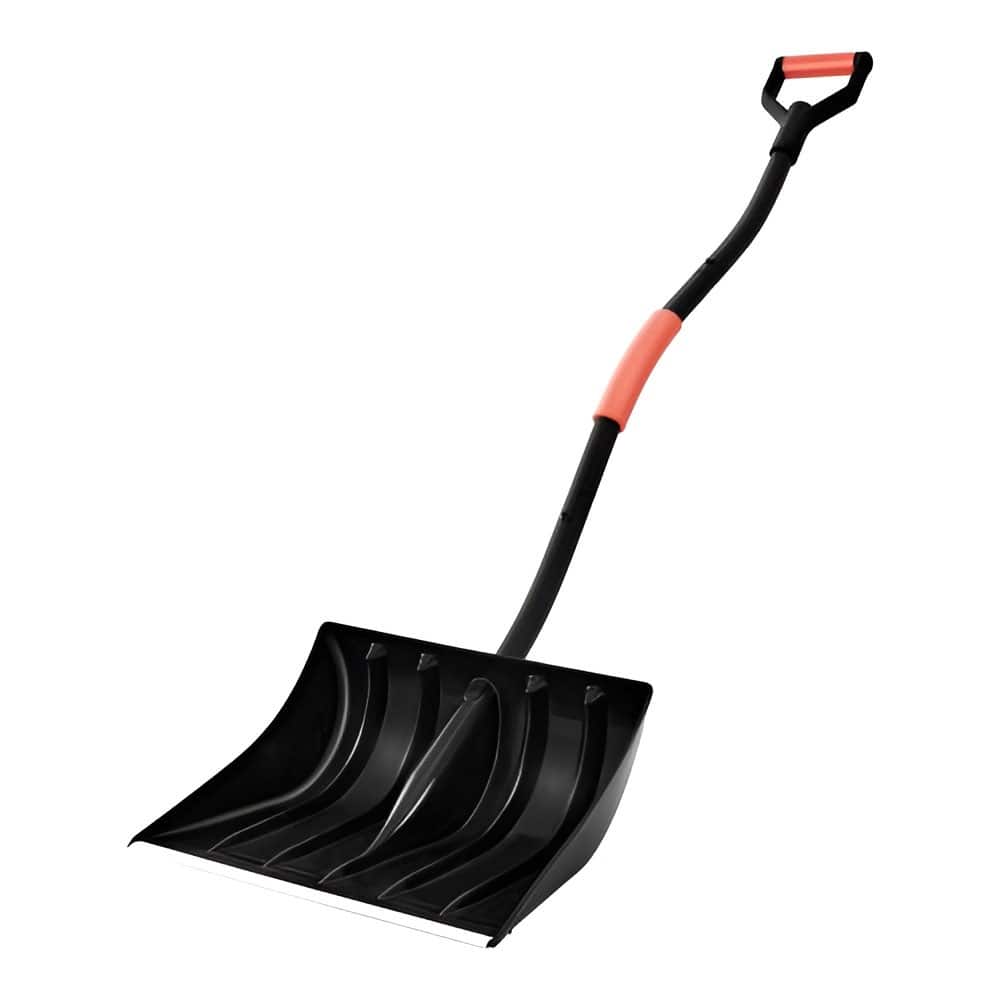 Large Snow Shovel with D-Shaped Aluminum Handle for Driveway Walkway and Outdoor Use - Black-54.8"L