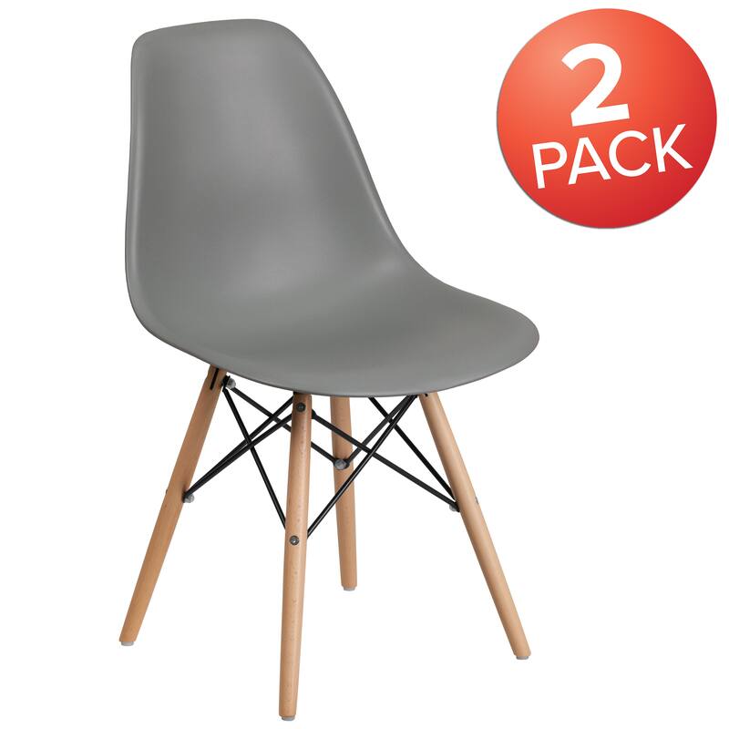 Mid-century Modern Eiffel Chair (Set of 2) - Moss Grey