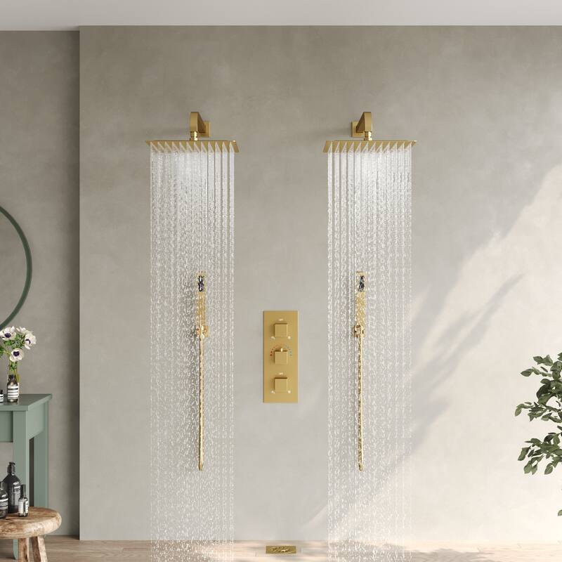 EVERSTEIN Dual Shower System 12" Rain Shower Head with High Pressure Handheld Sprays