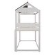 preview thumbnail 8 of 7, Twin Over Twin Floor Bunk Bed Wood Loft Bed with Roof, Window, Guardrail, Ladder (Antique White)