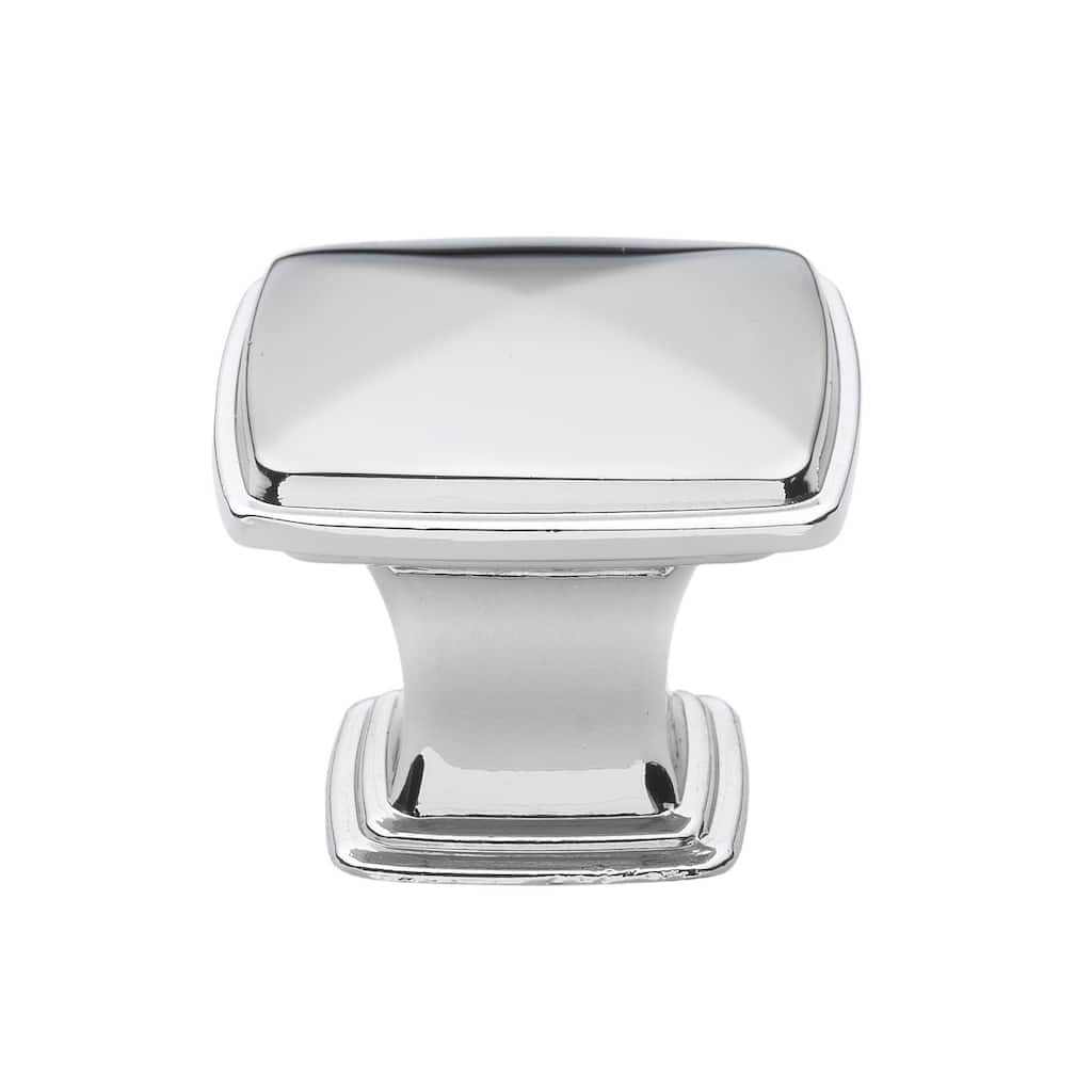GlideRite 5-Pack 1-1/4 in. Polished Chrome Square Deco Cabinet Knobs - Polished Chrome