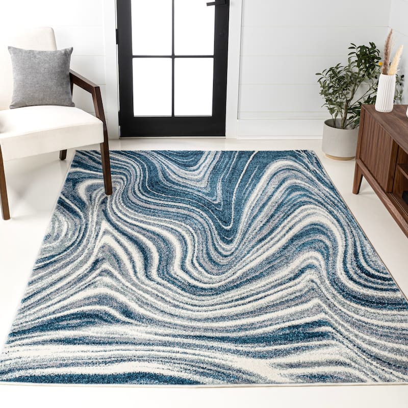 JONATHAN Y Zoe Contemporary Glam Abstract Marble Area Rug
