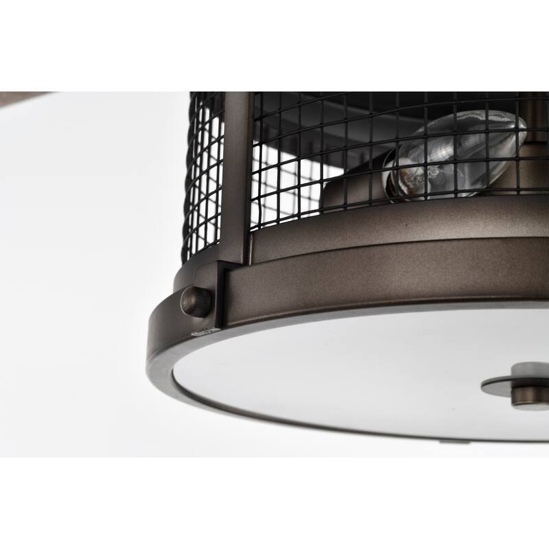 Cadence 52 Inch Oil Rubbed Bronze 2 Light, 5 Blades Lighted Ceiling Fan with Remote