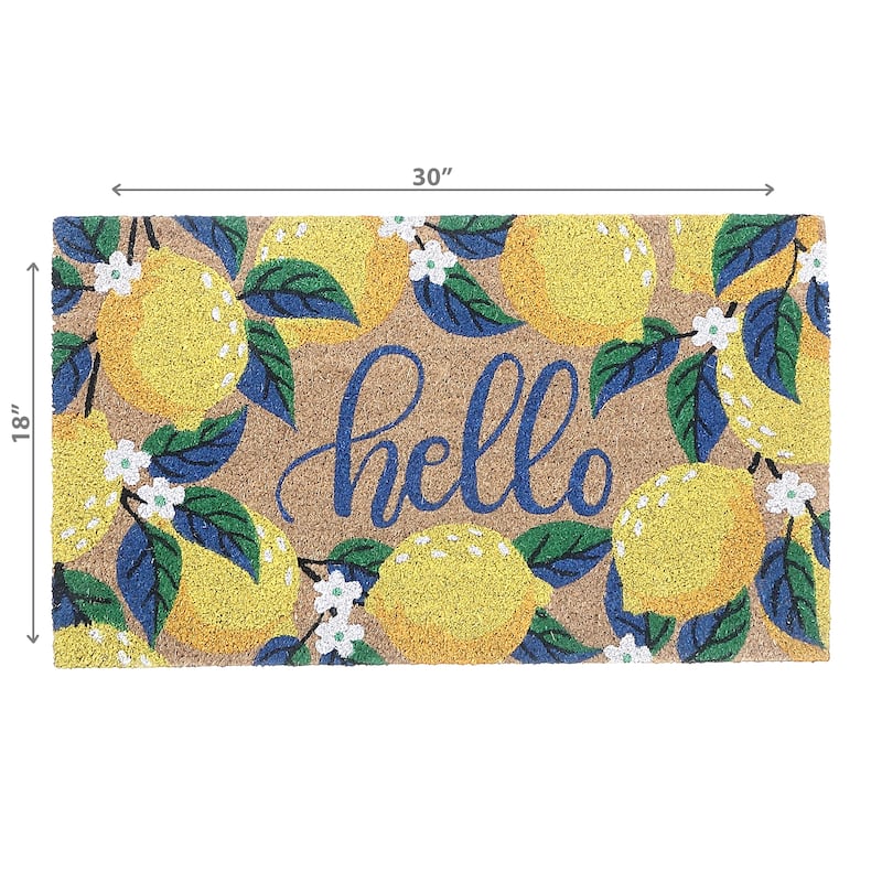 IH Casa Decor Coir Door Mat Hello Lemon