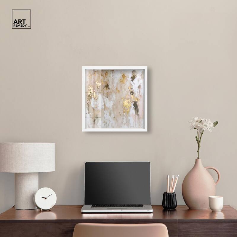Golden Glimmer Gesture II Shadowbox by Art Remedy
