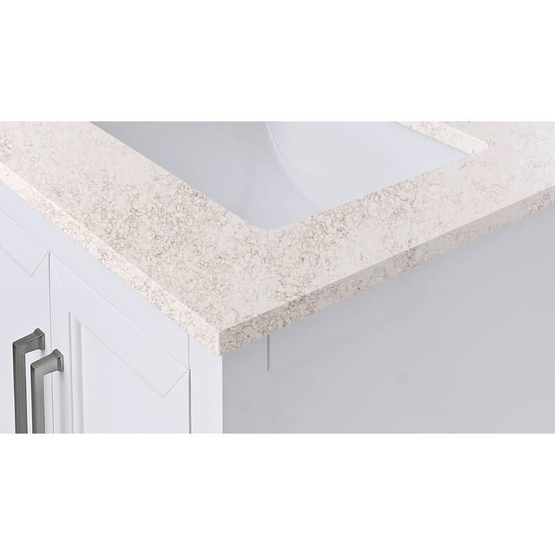 Avanity Quartz Vanity Top with Rectangular Undermount Sinks