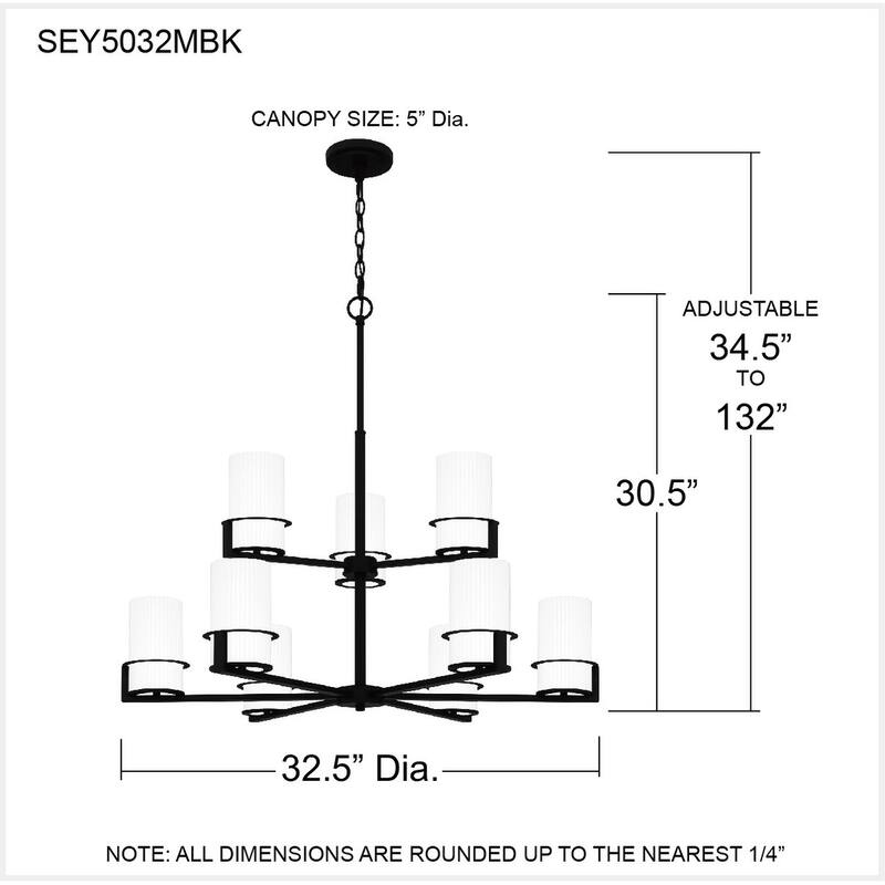 Seymour 9-Light Matte Black Chandelier
