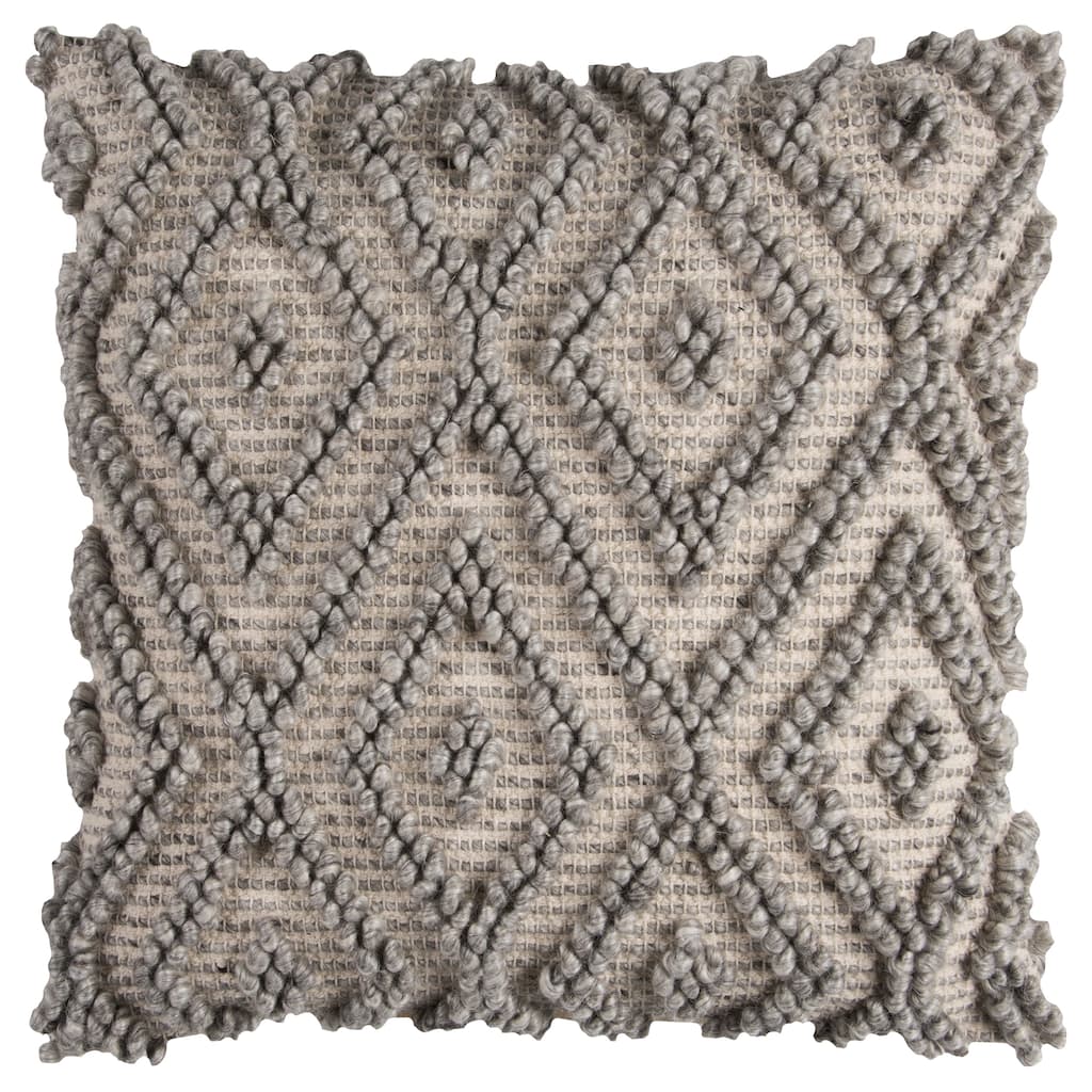 Rizzy Home Nubby Textured Geometric Throw Pillow Cover