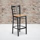 Option Natural Wood Seat/ Black Metal Frame