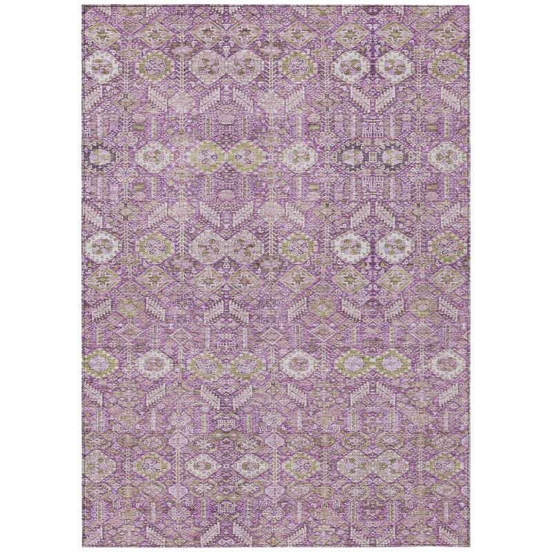 Machine Washable Indoor/ Outdoor Traditional Boho Chantille Rug