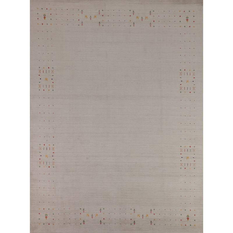 Gabbeh Indian Area Rug Hand-Knotted Wool Carpet - 8'1" X 9'9"