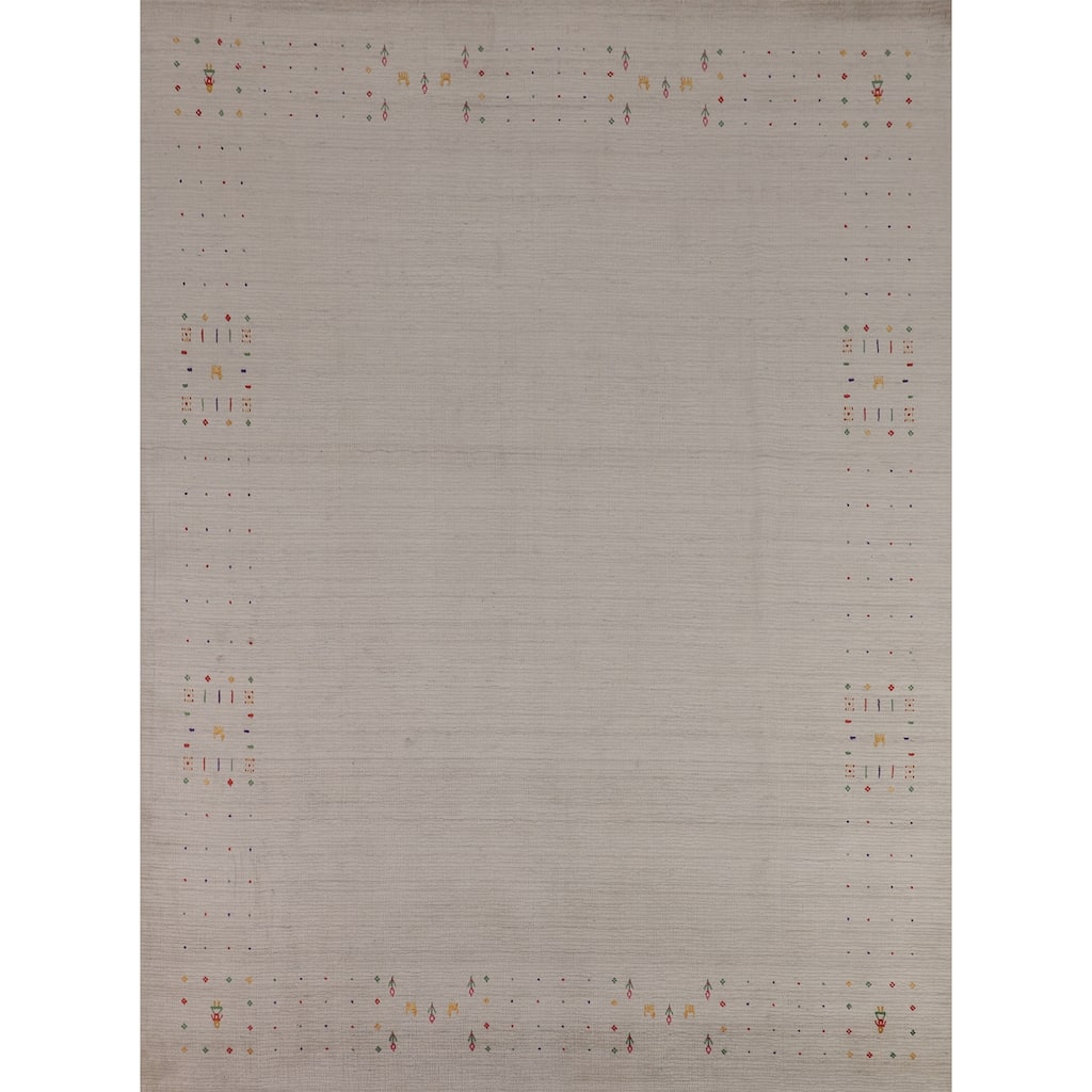 Gabbeh Indian Area Rug Hand-Knotted Wool Carpet - 8'1" X 9'9"