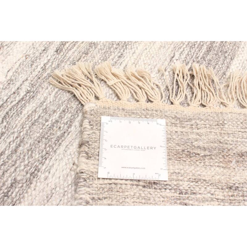 ECARPETGALLERY Flat-Weave Ankara FW Grey Wool Kilim - 5'1 x 7'5