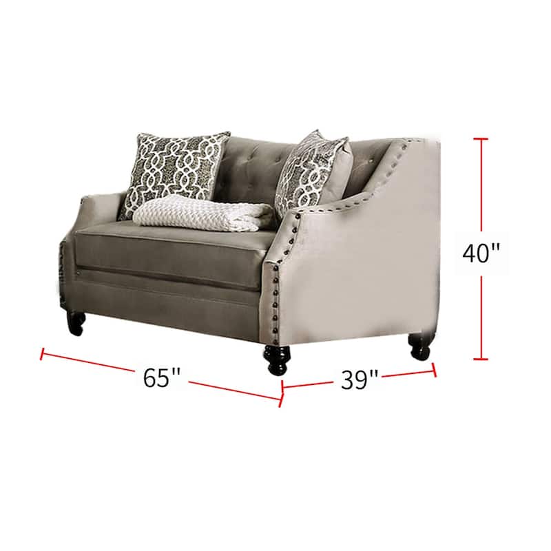Small Burlap Weave Loveseat with Single Cushion in Light Brown