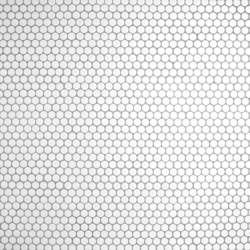 Merola Tile Hudson Penny Round Matte White 11-7/8" x 12-5/8" Porcelain Floor and Wall Tile