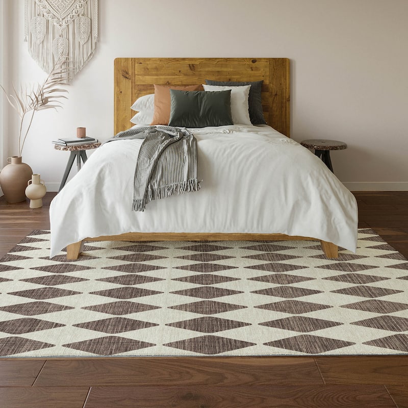 Premium Washable Super Soft Modern Diamond Mayfield Rug