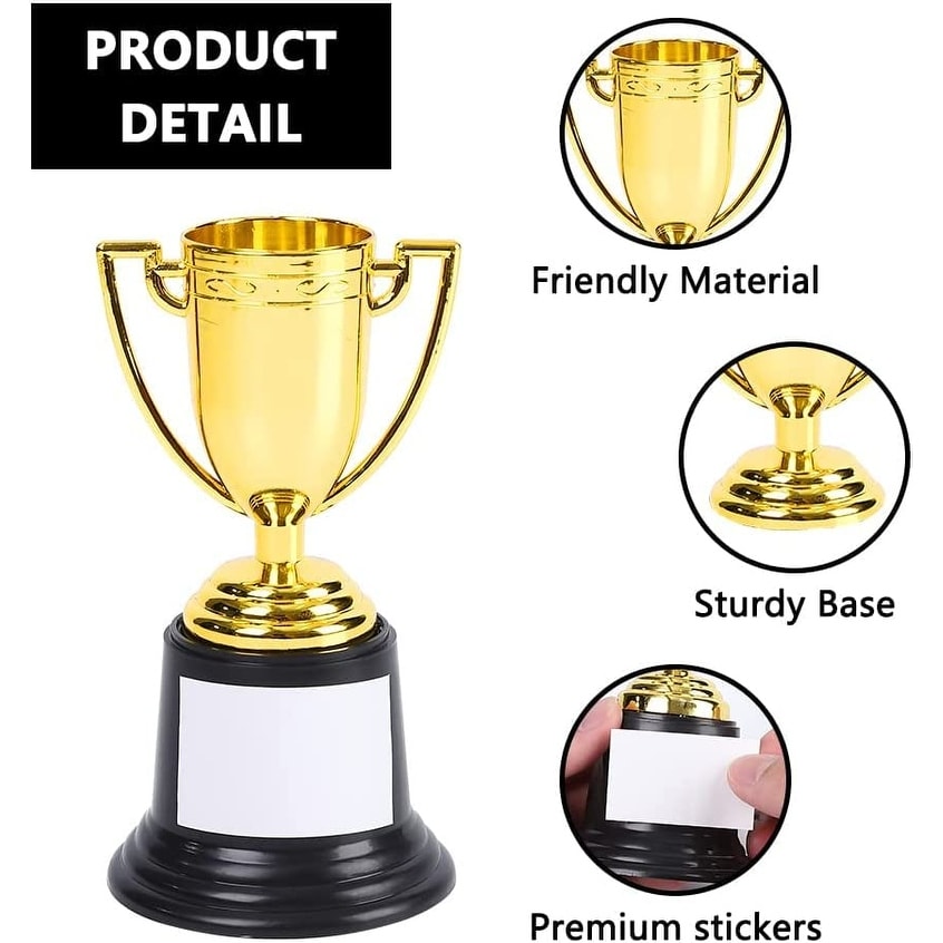 Super Bowl Trophy Highergo 24-Pack Mini Gold Trophy Cups With Stickers ...