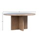 preview thumbnail 24 of 39, Landon Round Reclaimed Pine Natural Finish Dining Table with Cross Base