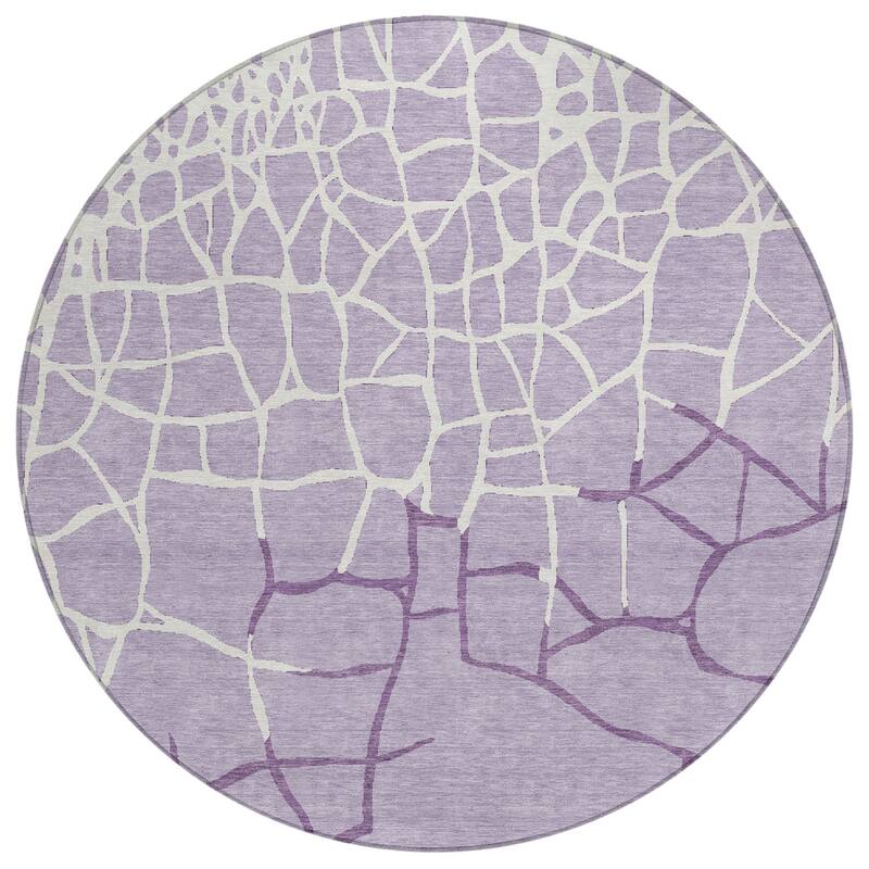 Machine Washable Indoor/ Outdoor Abstract Webby Chantille Rug