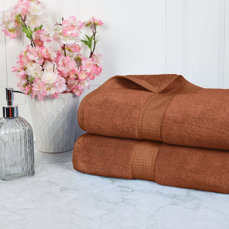 Blue Nile Mills Luxury 2-Piece Egyptian Cotton Bath Sheet Set, Thick Absorbent Oversized Bathroom Towels