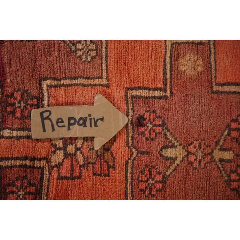 Meshkin Persian Vintage Runner Rug Handmade Wool Carpet - 3'1"x 9'6"