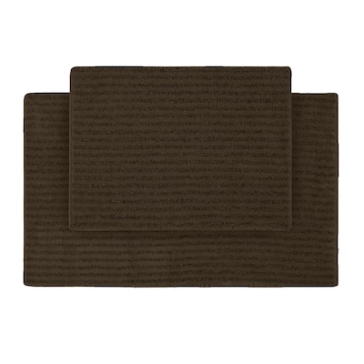 Sheridan Washable Nylon Bath Rug, or Set in Chocolate