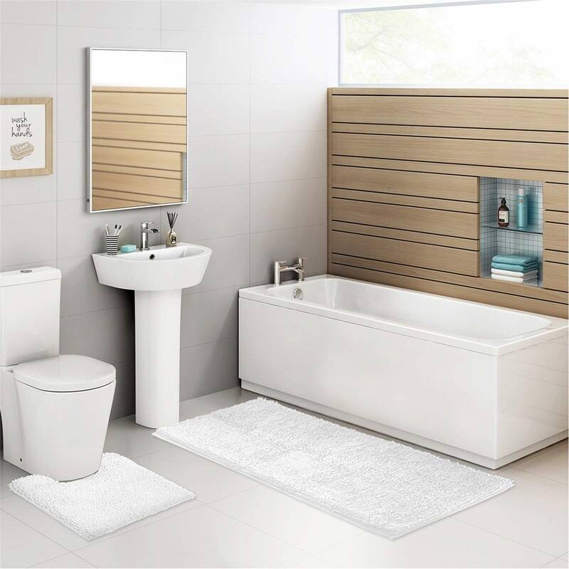 Bathroom Mat Set - White