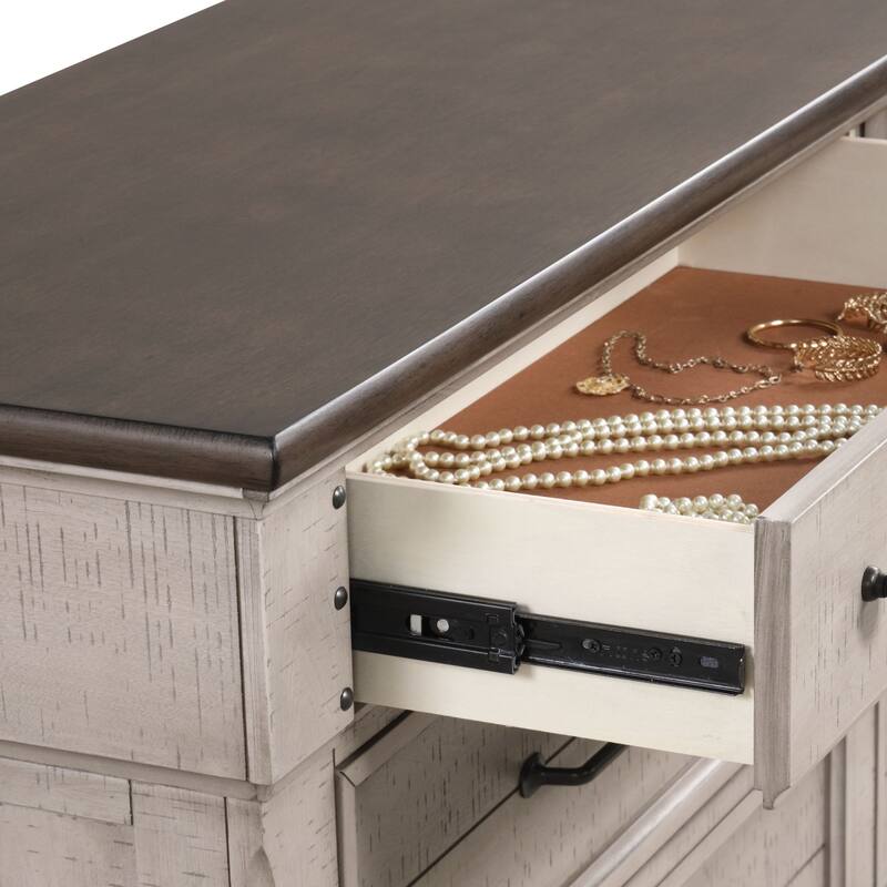 Roundhill Furniture Walcott 4-Piece Bedroom Set with Touch LED Lighting