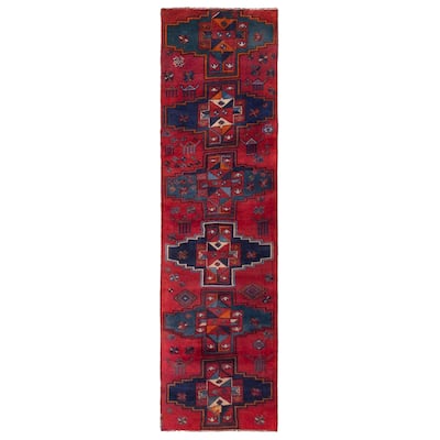 ECARPETGALLERY Hand-knotted Melis Vintage Red Wool Rug - 3'3 x 12'7