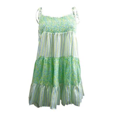 Solid & Striped Women's The Parker Dress Linen Swim Cover Up (M, Green Multi)