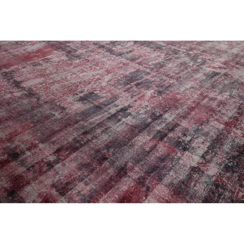 All-Over Modern Abstract Indian Area Rug Handmade Wool Carpet - 7'11"x 9'10"