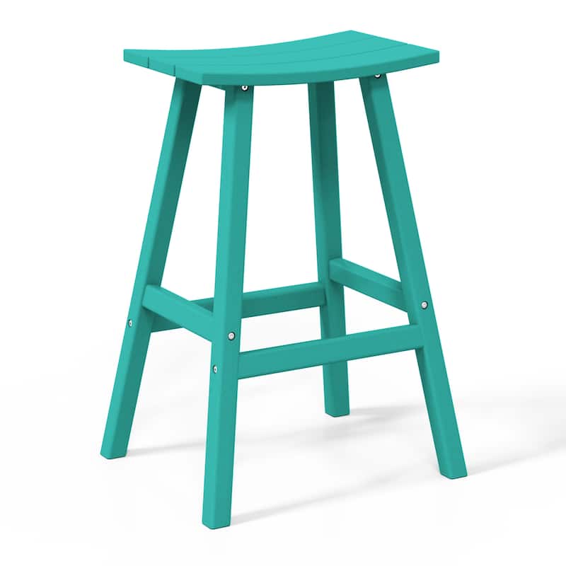 Laguna Hdpe All Weather Outdoor Patio 29" Saddle Seat Bar Stool (Set Of 2)