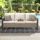 preview thumbnail 3 of 29, Cozywor Wicker Outdoor Patio Sofa Steel Frame with Beige Cushions Beige