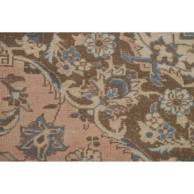 Traditional Kashan Persian Area Rug Handmade Vintage Wool Carpet - 7'11" x 10'10"