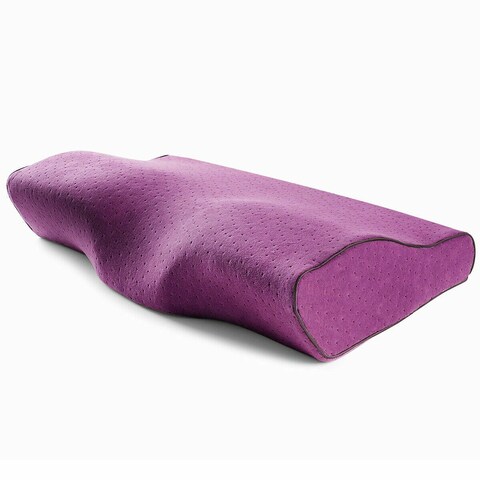 Contour Memory Foam Pillow Orthopedic Sleeping Pillows for Neck - Purple