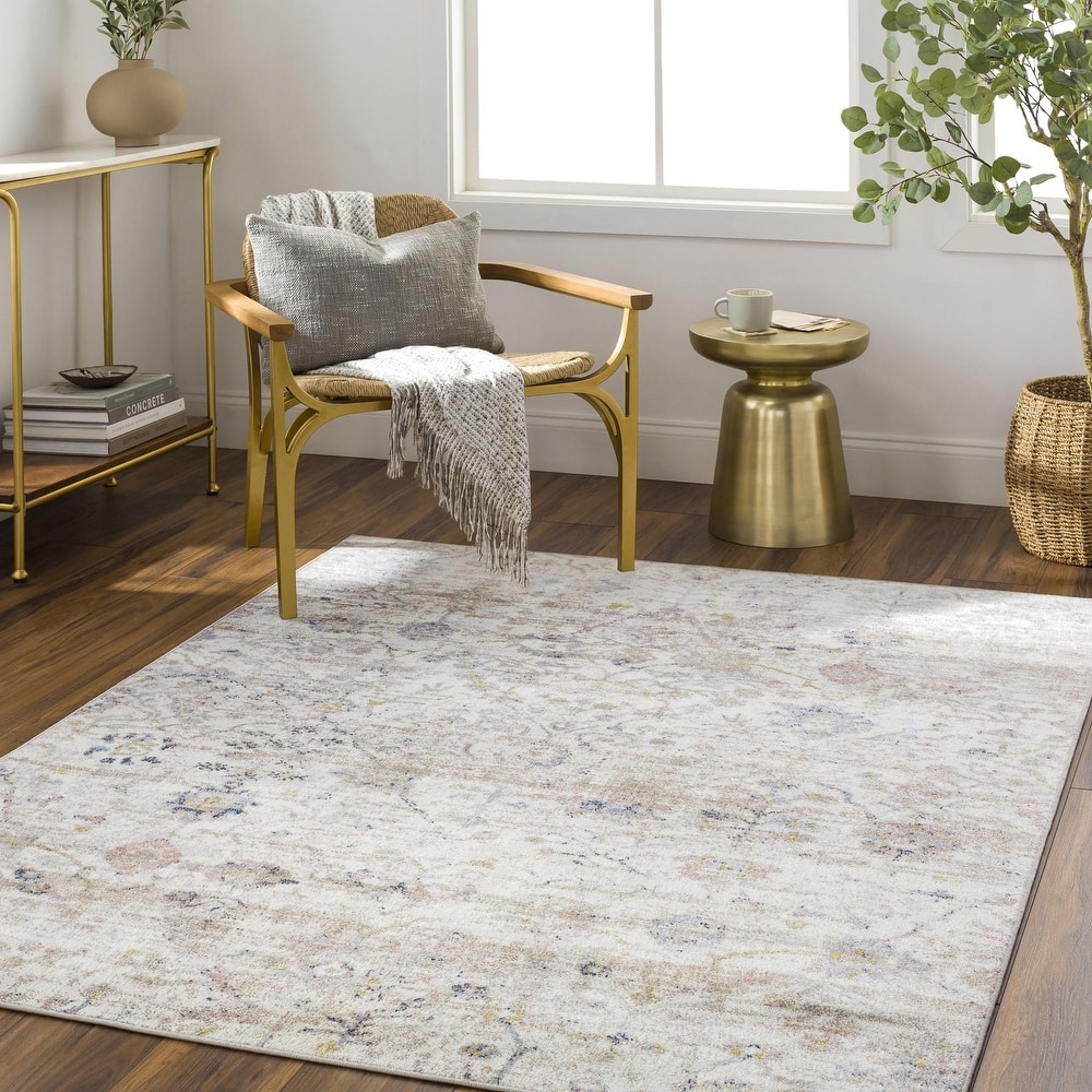 Livabliss Lavadora Transitional Medallion Washable Area Rug