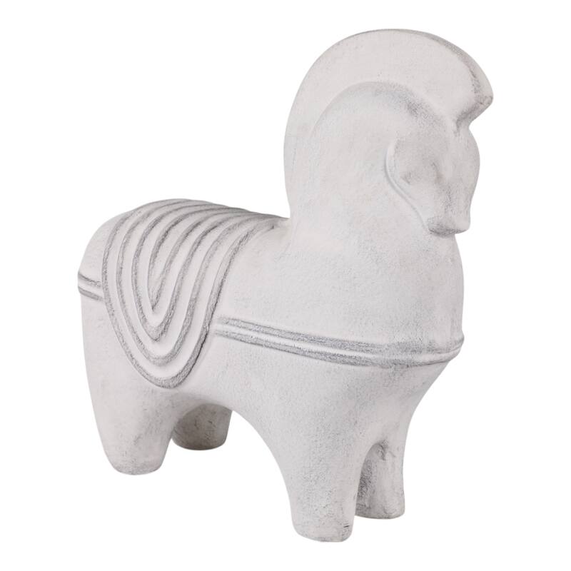 Pottery Horse Figurine Timeless Decorative Sculpture - 11" Ivory - 11.5" x 4" x 10.5"