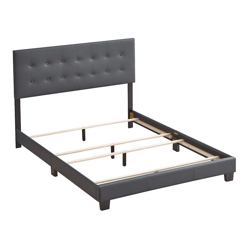 Coastal Charm Grey Bed Frame - Tufted Headboard & Footboard - Modern Bedroom Bed