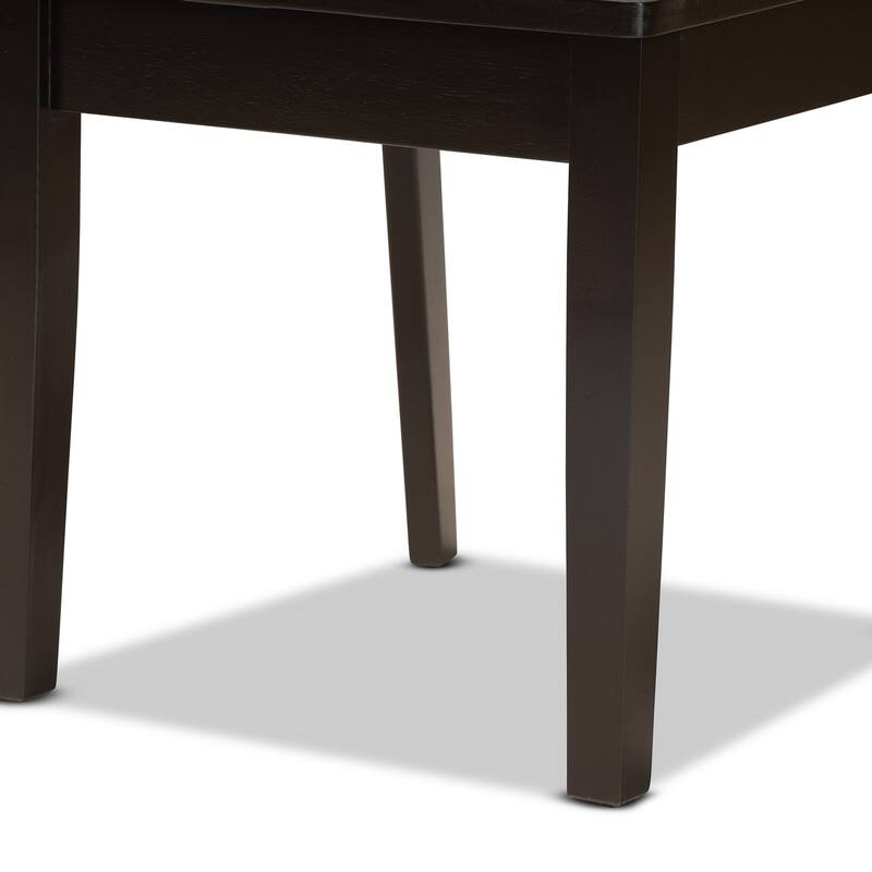 Modern Dark Brown Dining Chair Set - 2 Piece Wood Cross Back Chairs - Transitional Style Seating - 37.4