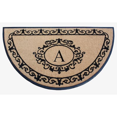 A1HC Natural Coir & Rubber Hand Flocked Thick Durable Monogrammed Doormats