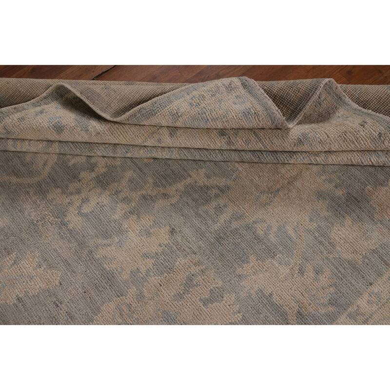 Vegetable Dye Grey Oushak Oriental Area Rug Hand-Knotted Wool Carpet - 6'2"x 9'2"
