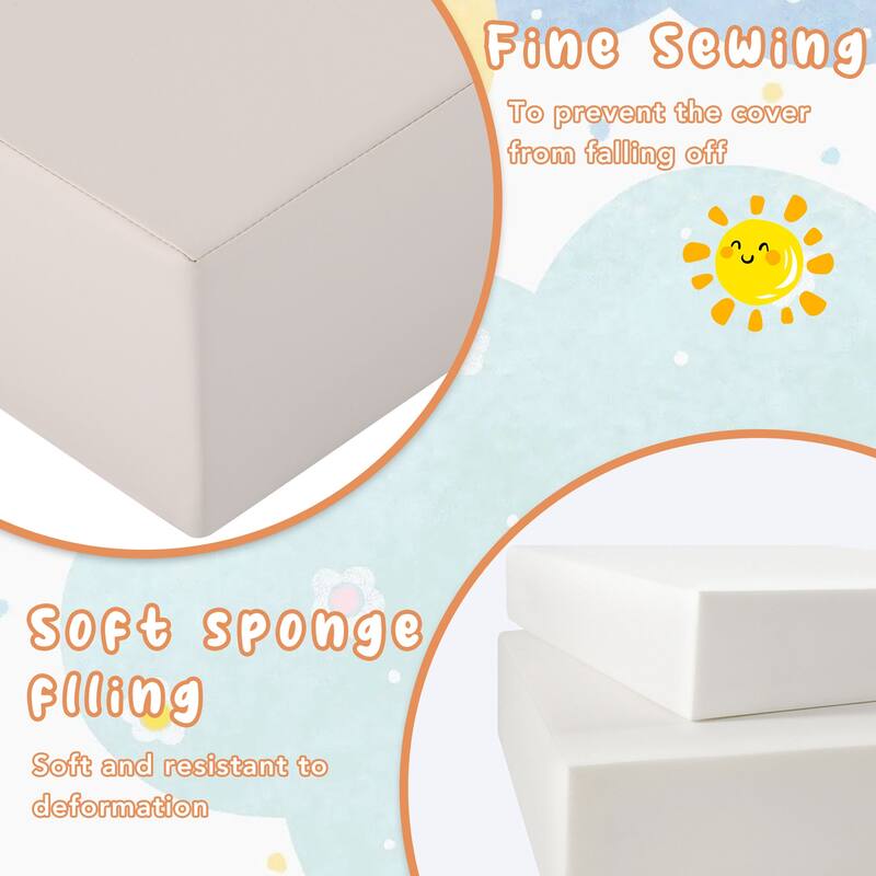 Anmytek 6 in 1 Soft Foam Climb and Crawl Playset Toddler Kids Indoor Active Play Structure Soft Play Equipment for Kids