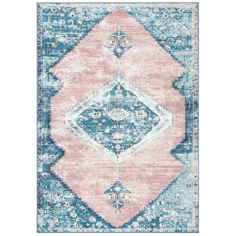 SAFAVIEH Journey Machine Washable Slip Resistant Lani Medallion Distressed