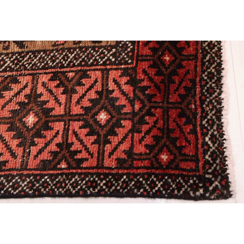 ECARPETGALLERY Hand-knotted Baluch Light Brown Wool Rug - 3'11 x 7'3