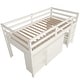 preview thumbnail 13 of 11, Multiple Functions Design Loft Bed with Cabinet, Shelves and Rolling Portable Desk, Twin Size, White