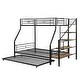 preview thumbnail 22 of 28, Twin Over Full Size Metal Bunk Bed with Trundle & Storage Staircase, Bedroom Heavy Duty Bed Frame with Full-Length Guardrail