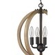 preview thumbnail 3 of 2, Modern Rustic Wooden 4 Light Mini Circle Orb Pendant